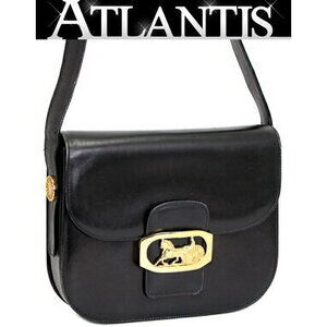 Celine Carriage Shoulder Bag Black Calfskin